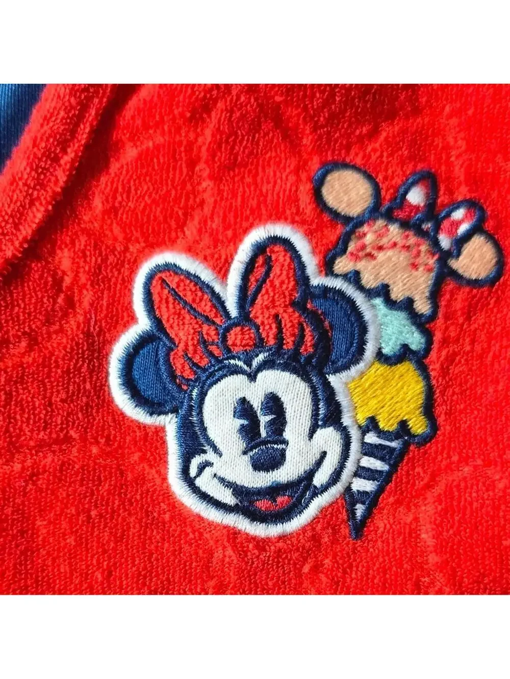 Disney Parks Minnie Mouse Terry Red Hooded Dress Girls Size 7/8 Lined Hoodie